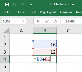 Addition Formula - Exl Mentor