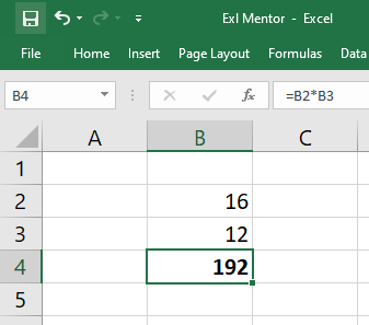 Multiplication Formula Result - Exl Mentor